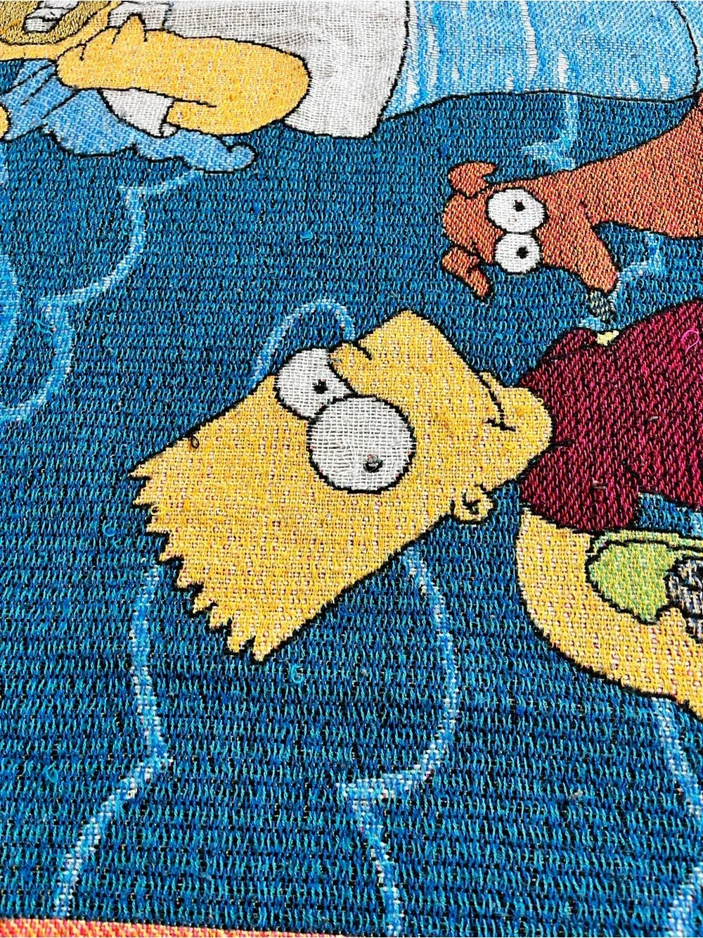 Vintage 90s The Simpsons Woven Throw Blanket Tapestry Couch Afghan 58x46 by Bart - Picture 3 of 12